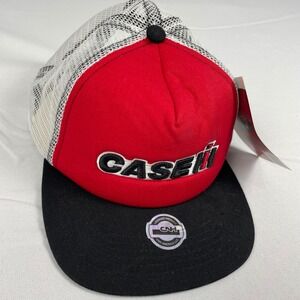 Case IH Trucker Hat Red Black White Mesh Snapback Cap CNH Licensed NWT